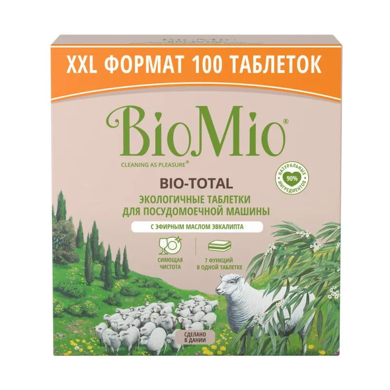 Таблетки для ПММ BioMio BIO-TOTAL с эфирным маслом эвкалипта 100шт/уп 1459039