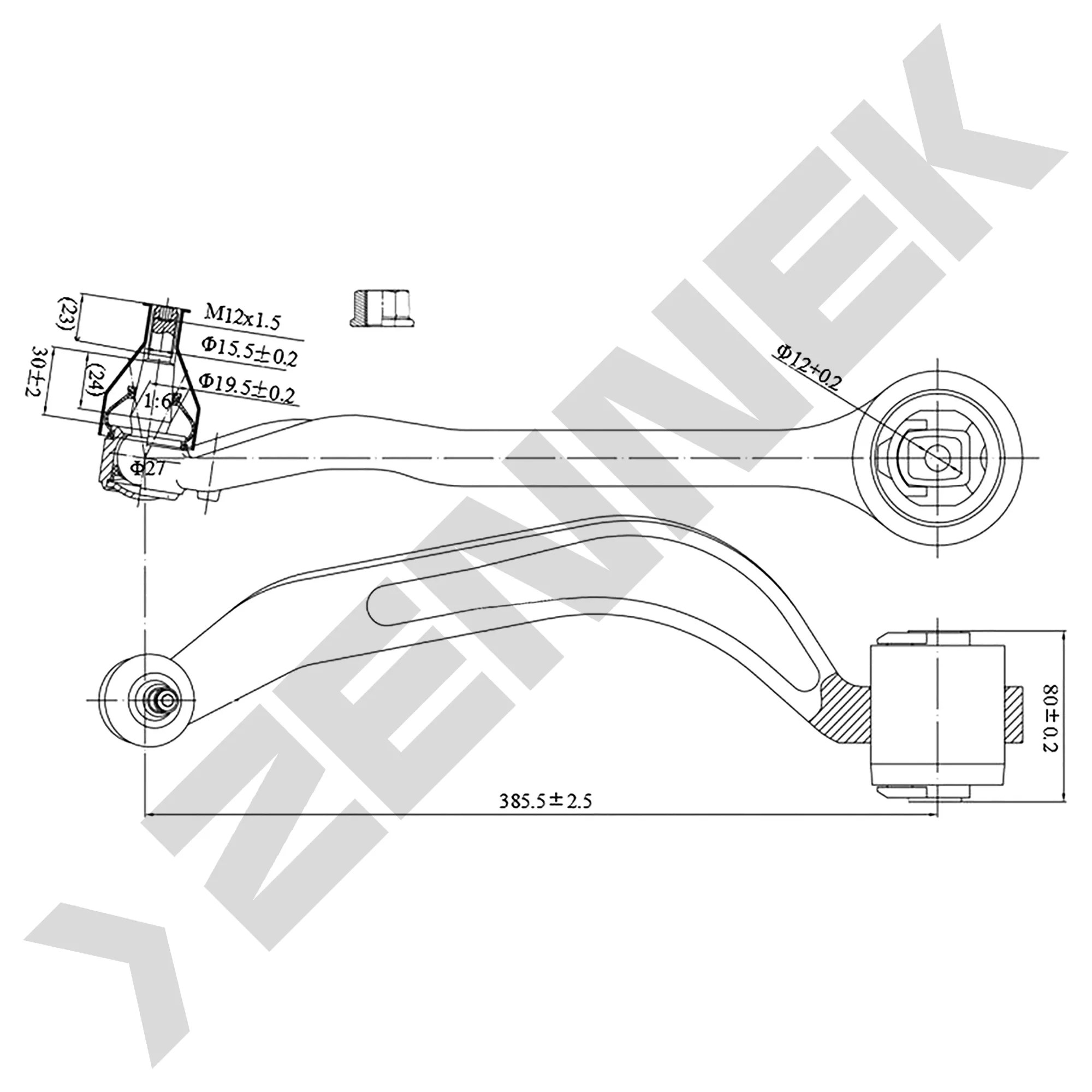 РЫЧАГ ЗАДНИЙ НИЖНИЙ ЛЕВЫЙ AUDI A4/A6 99/A8 94, VW PASSAT B5 96 ZENNEK DCA0058