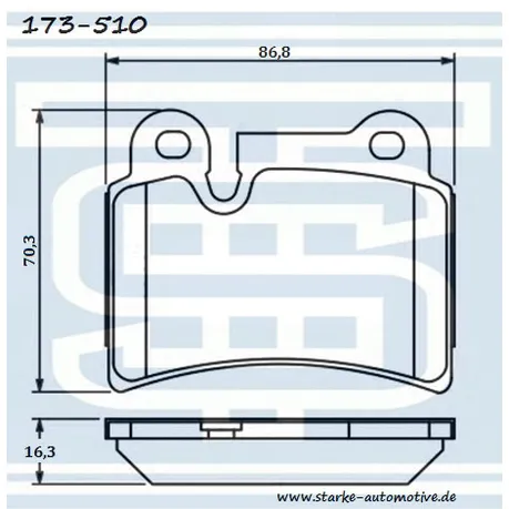 Колодки тормозные зад. VW TOUAREG (7L) for «1KQ» STARKE 173-510