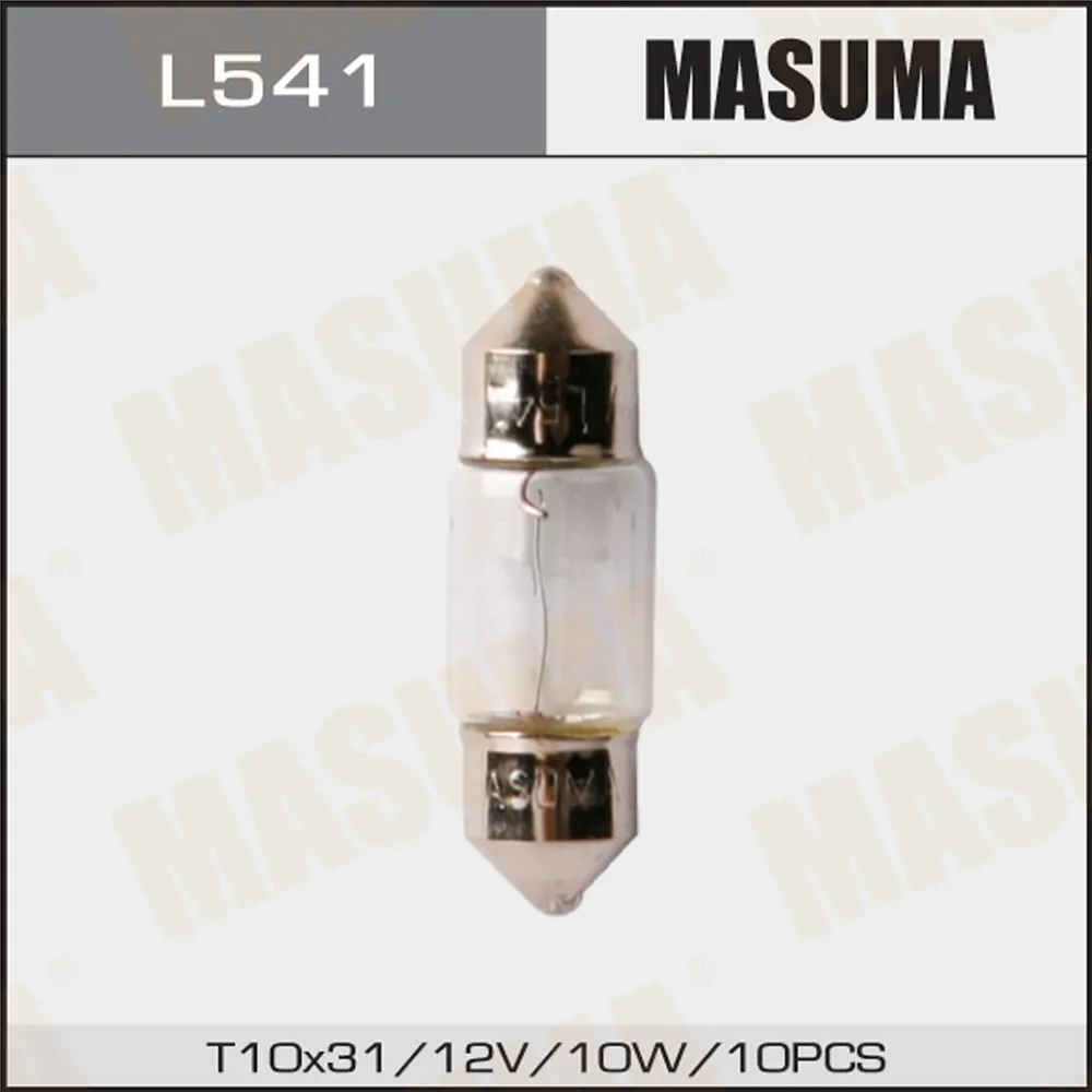 Лампа 12V T10 10W SV8,5 MASUMA 1 шт. картон L541