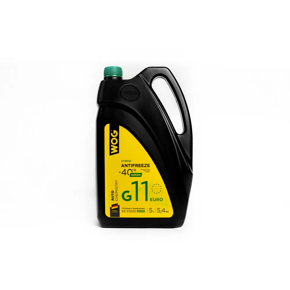 Антифриз WOG Hybrid Antifreeze G11 готовый -40C зеленый 5,4 кг WGC0101