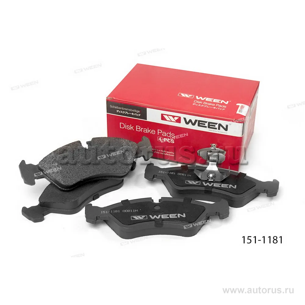 Тормозные колодки дисковые передние DAEWOO Espero, Cielo, OPEL Astra F, Kadett E, Omeg WEEN 151-1181