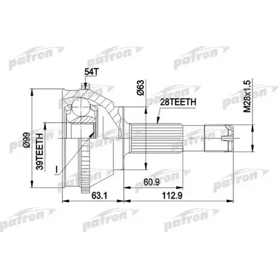 ШРУС наружн к-кт FIAT: DUCATO 10-14Q с ABS 1.94-, CITRO PATRON PCV1120