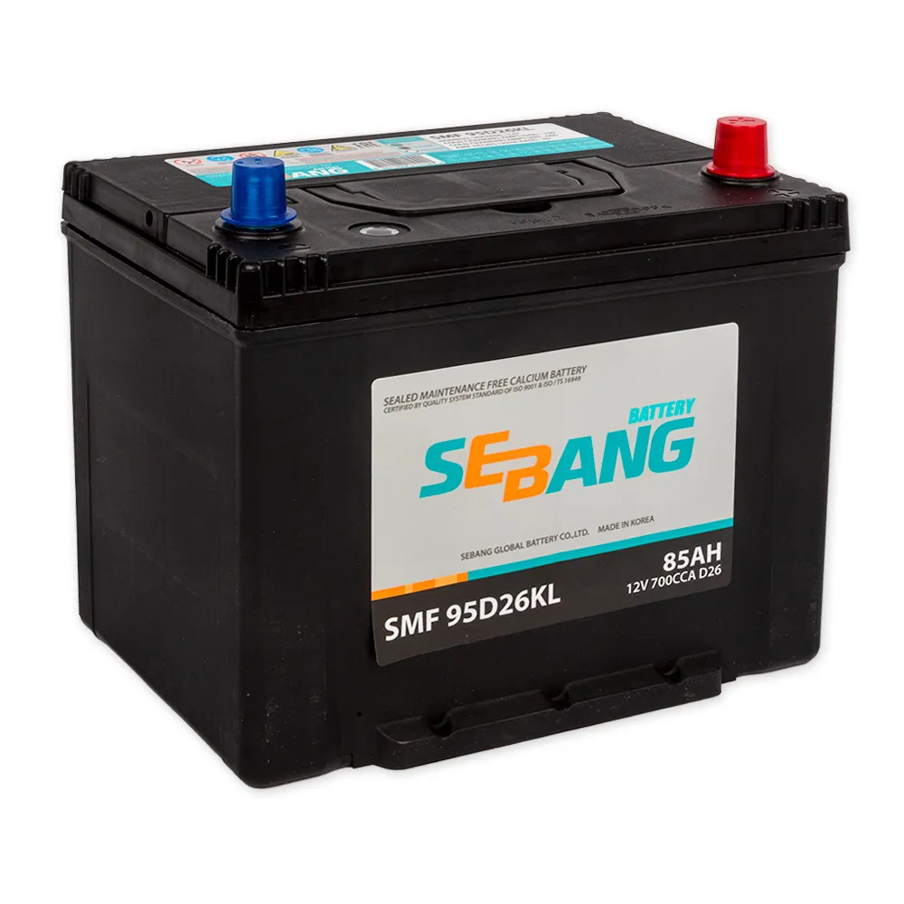Аккумулятор SEBANG JIS 85 А/ч обратный R+ 260x175x225 D26 EN 700 А