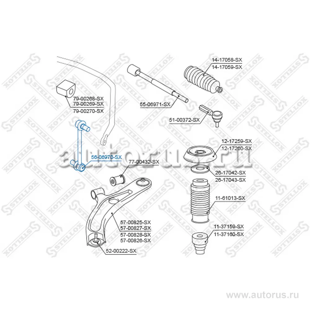 Тяга стабилизатора переднего Suzuki Swift 1.3/1.5/1.3DDiS 05> STELLOX 56-06970-SX