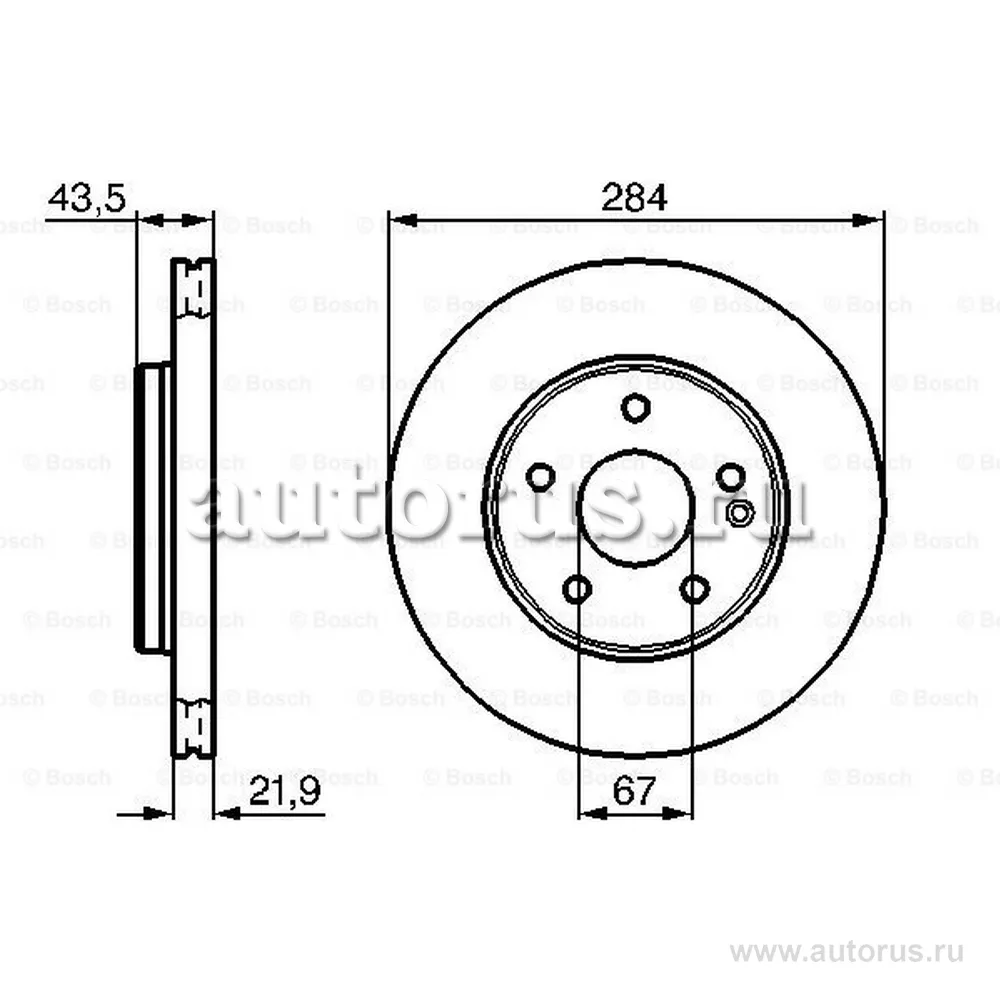 Диск тормозной MERCEDES C (W202) передний (1шт.) BOSCH 0986478301