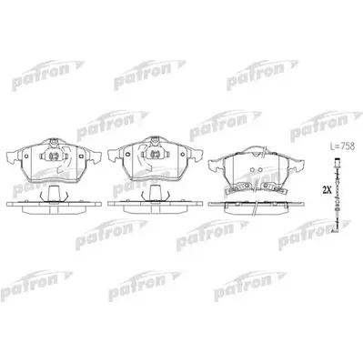Колодки тормозные дисковые передн OPEL: ASTRA G хечбэк 99-05, ASTRA G кабрио PATRON PBP1535