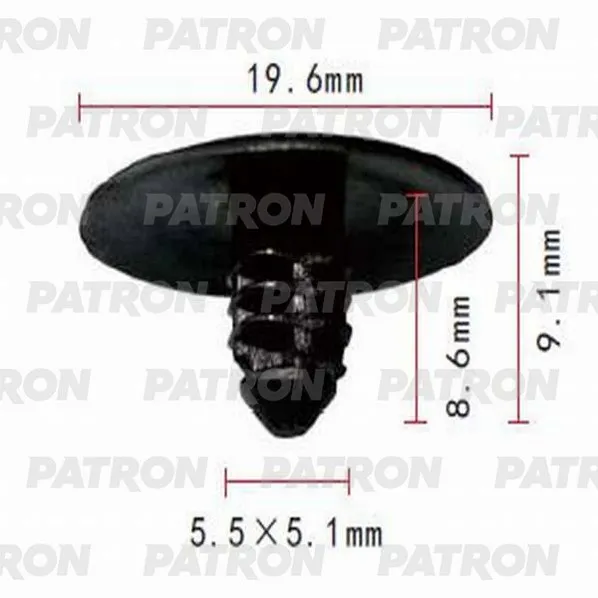 Клипса пластмассовая Ford,Mazda применяемость: капот, внутренняя отделк PATRON P370991