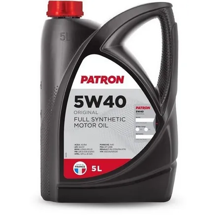 Масло моторное PATRON Full Synthetic 5W-30 синтетическое 5 л 5W40 5L ORIGINAL