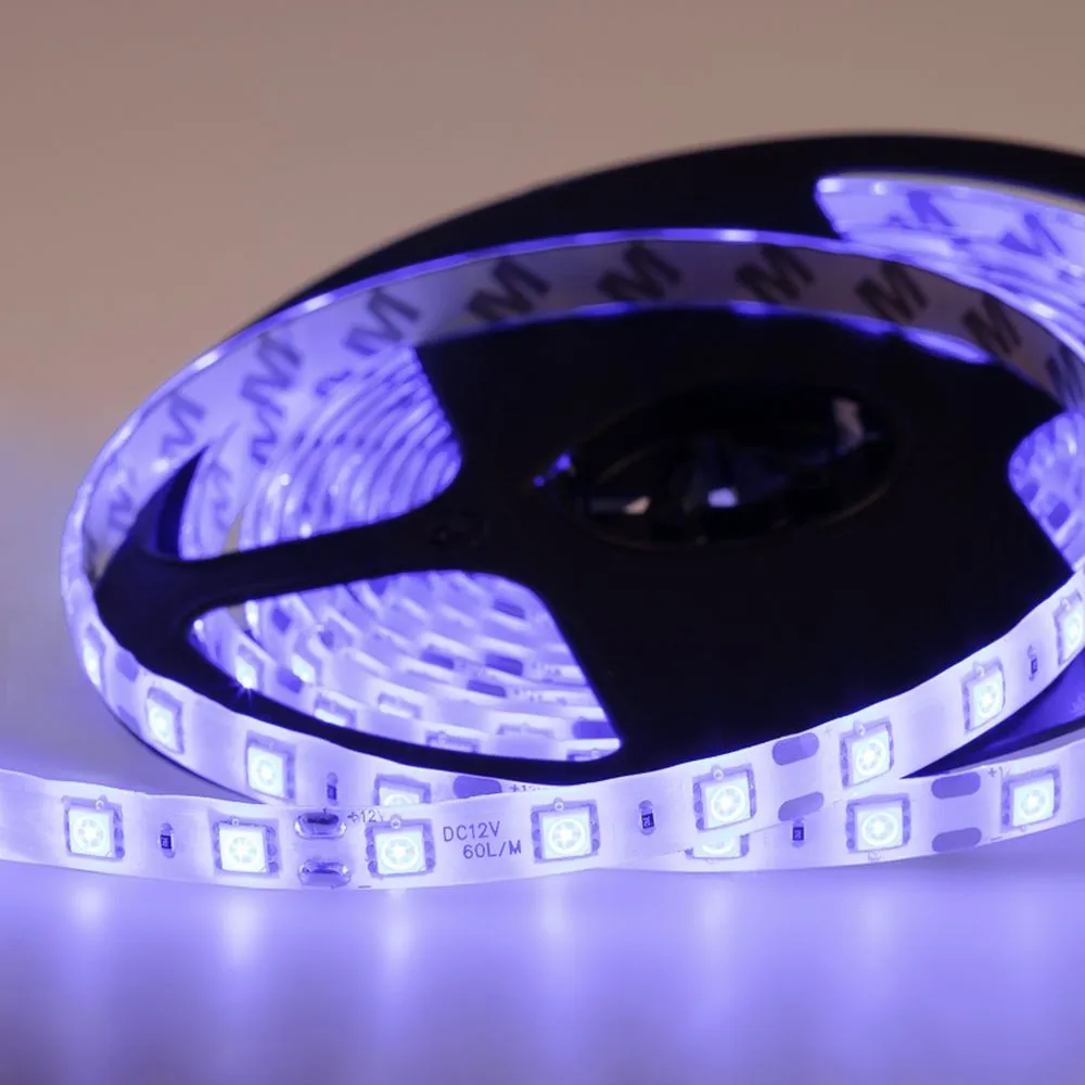 Лента светодиодная 12В, SMD5050, 60 LED/м, синий, 10мм, 5м, IP65 Lamper 141-493