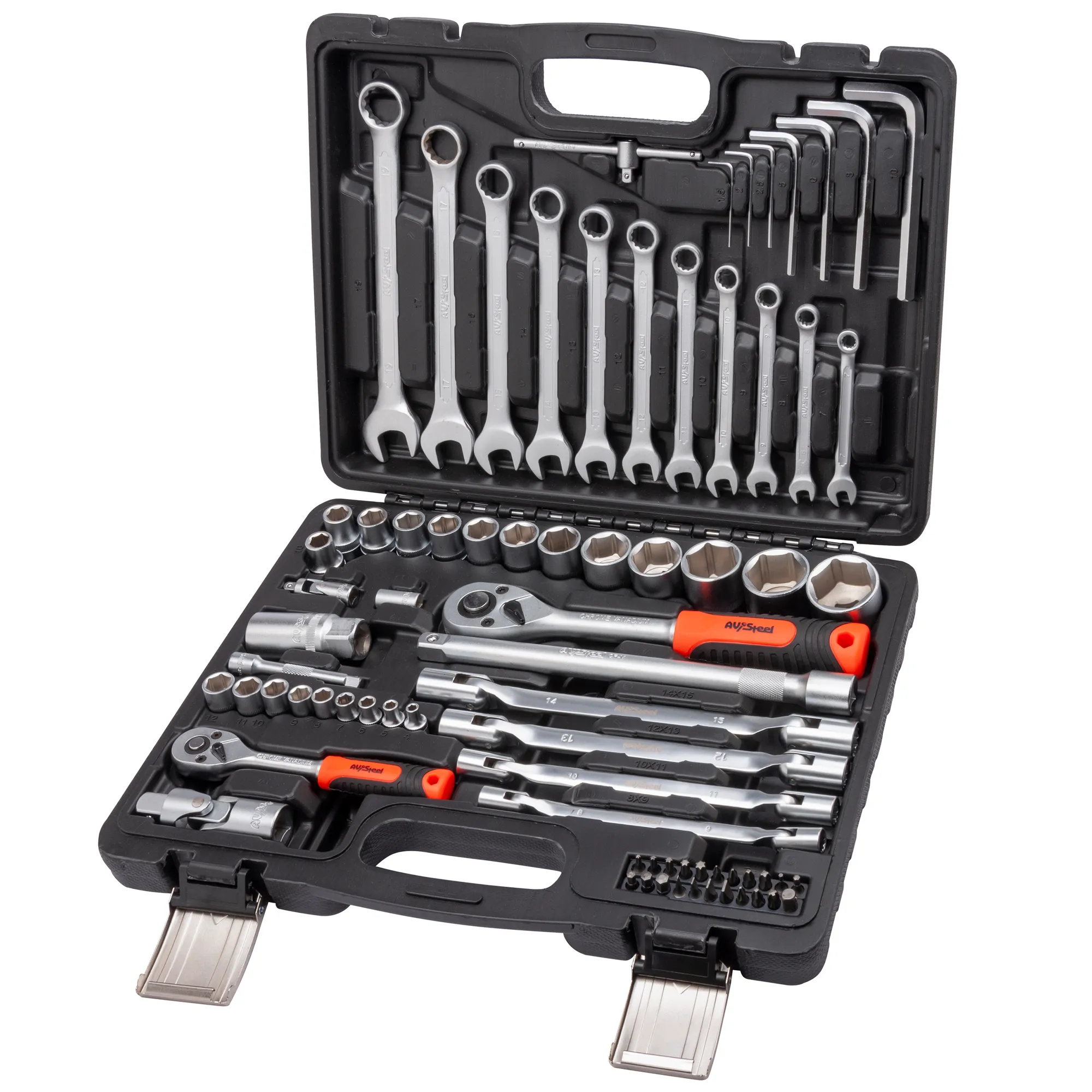 Набор инструмента 76 предм. 1/4,1/2 профессион. AVSTEEL AV-011076