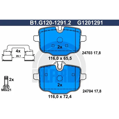 Колодки торм.зад. GALFER B1G12012912