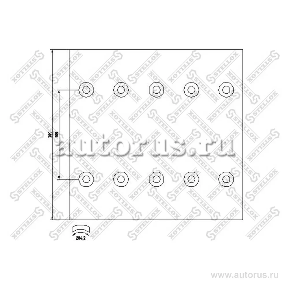Накладки торм. с ЗАКЛЕПКАМИ STD 19166 19.5-13.5 (400x200) (93252 8x  STELLOX 85-00969-SX