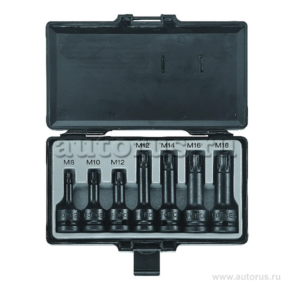 Набор ударных головок-бит 1/2 Spline (12гр) 7пр FORCE 40713