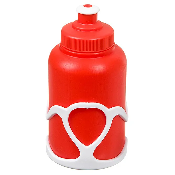 Велофляга STG с флягодержателем детская (Белый флягодержатель, Оранжевая фляга). STG Х95404