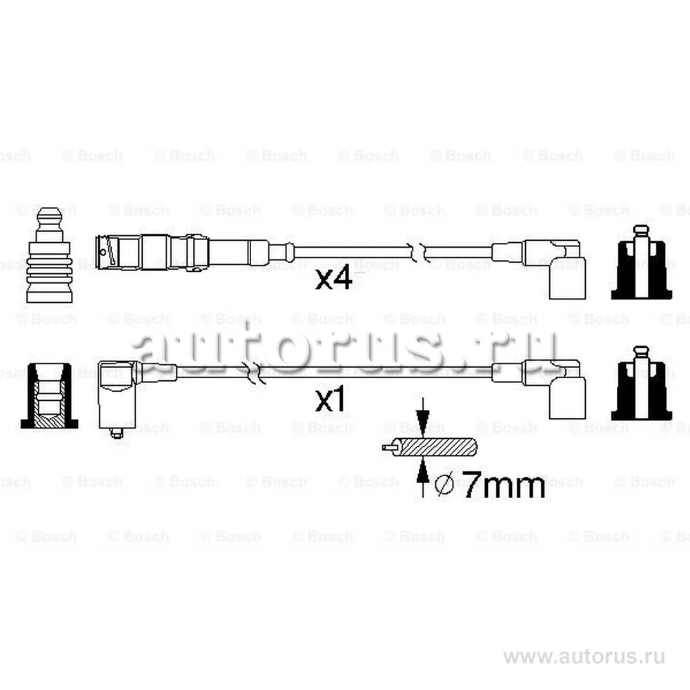 К-кт проводов MB W201 1.8-2.3 82-92/W124 2.0/2.3 85-93 BOSCH 0986356333