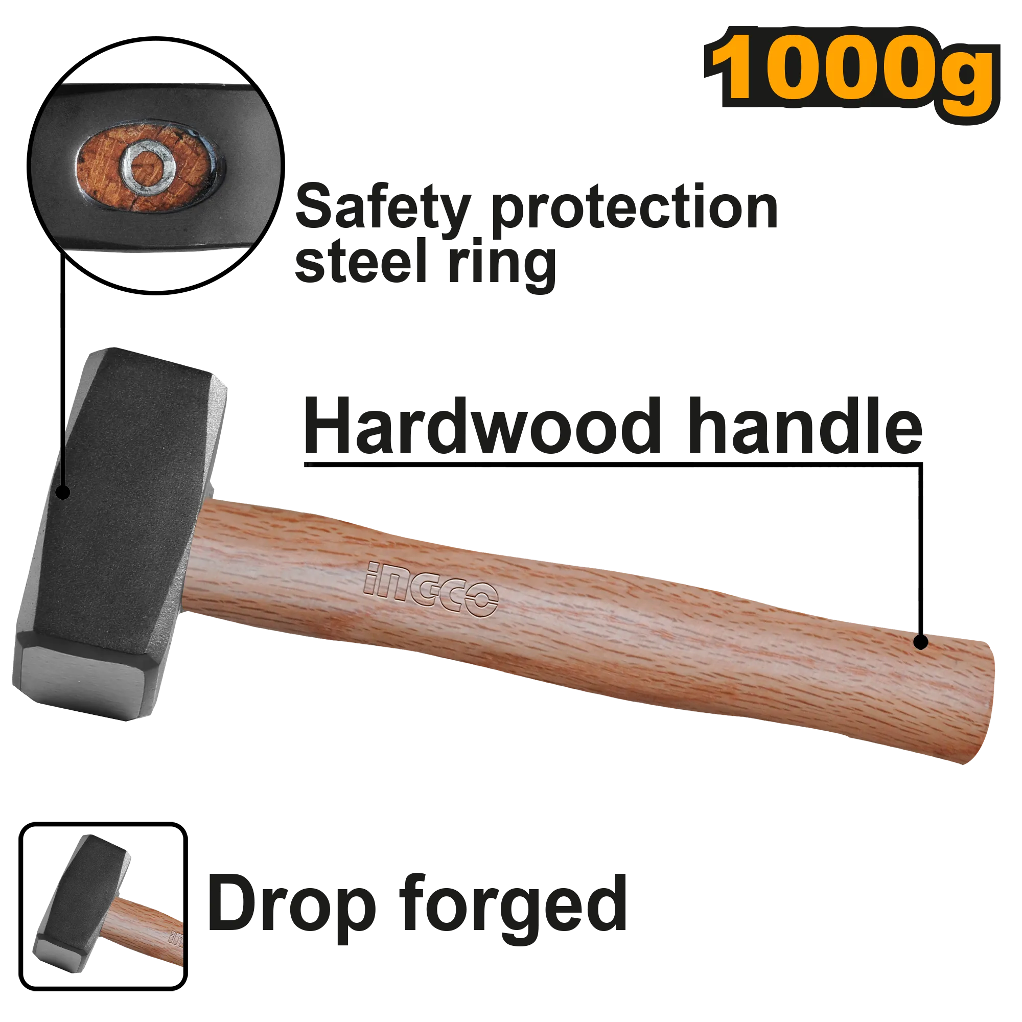 Кувалда 1000 г (6/12) INGCO HSTH041000