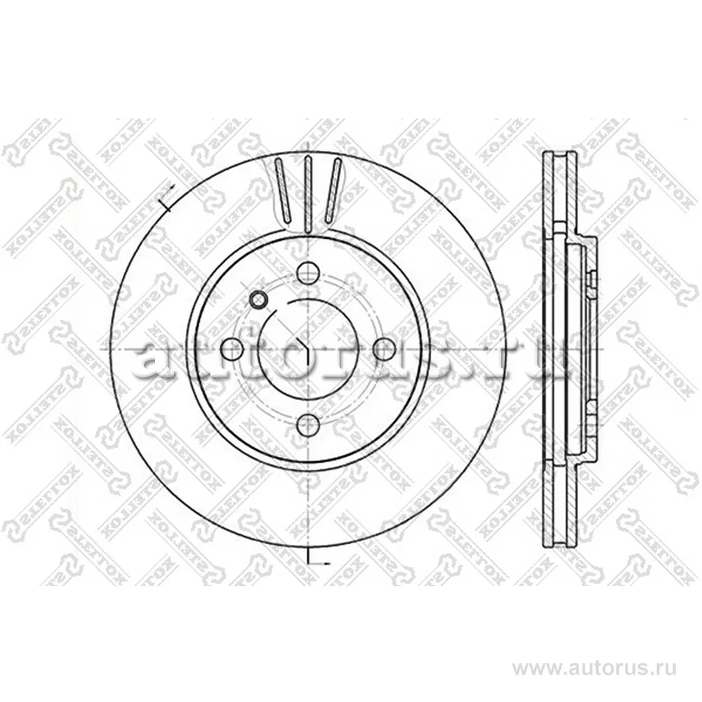 Диск тормозной передний STELLOX 60201509V_SX
