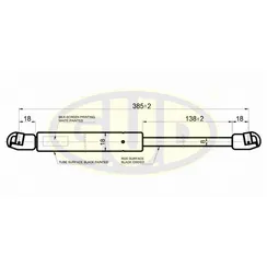 АМОРТИЗАТОР БАГАЖНИКА LAN LYBRA (839BX) 07/99- 560N L385/138MM G.U.D GGS020318