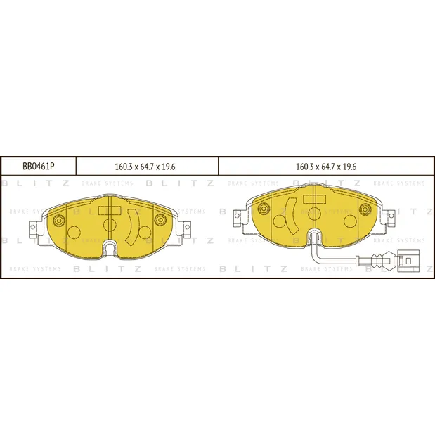 Колодки тормозные дисковые передние AUDI A3 12->SKODA Octavia 12->VW Golf 12-> BLITZ BB0461P