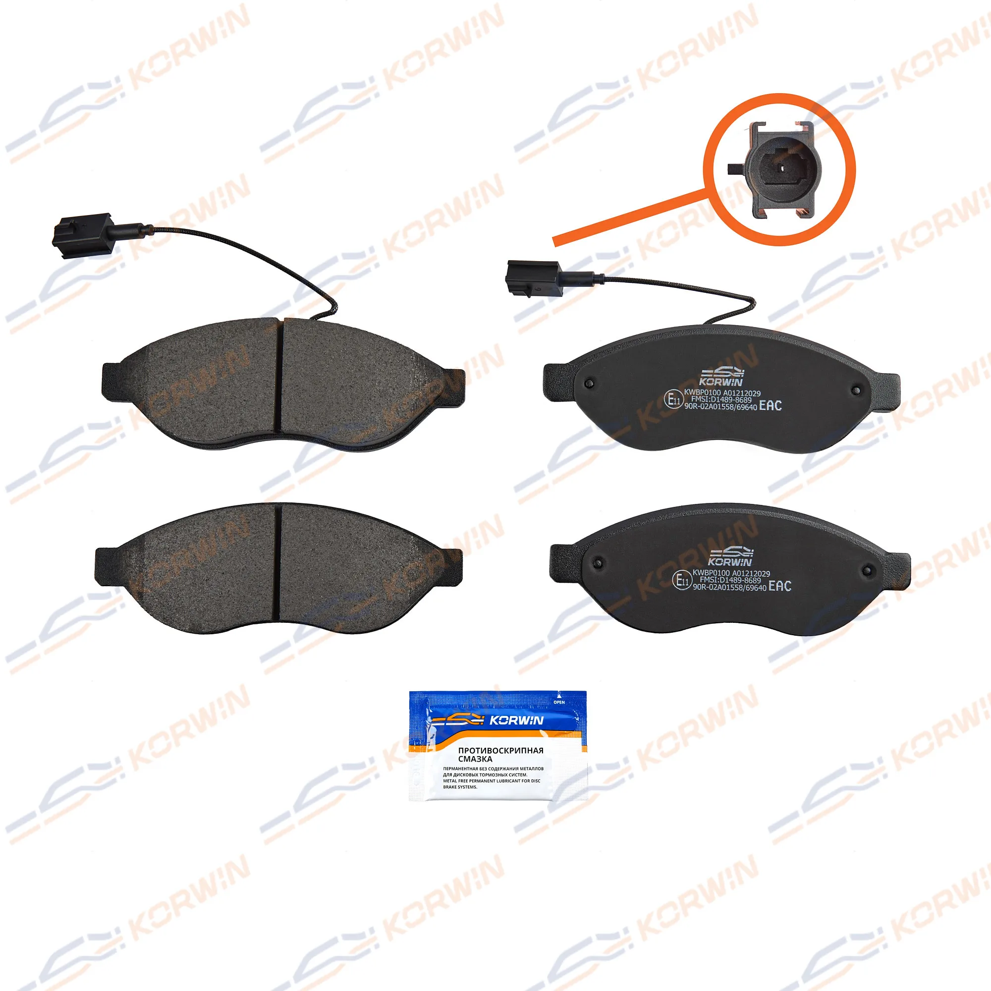 Колодки тормозные перед. Citroen Jumper 06-/Fiat Ducato (250) 06-/Boxer 06- KORWIN KWBP0100