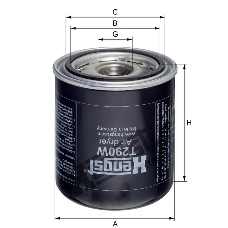 Фильтр гидравлический HENGST T290W