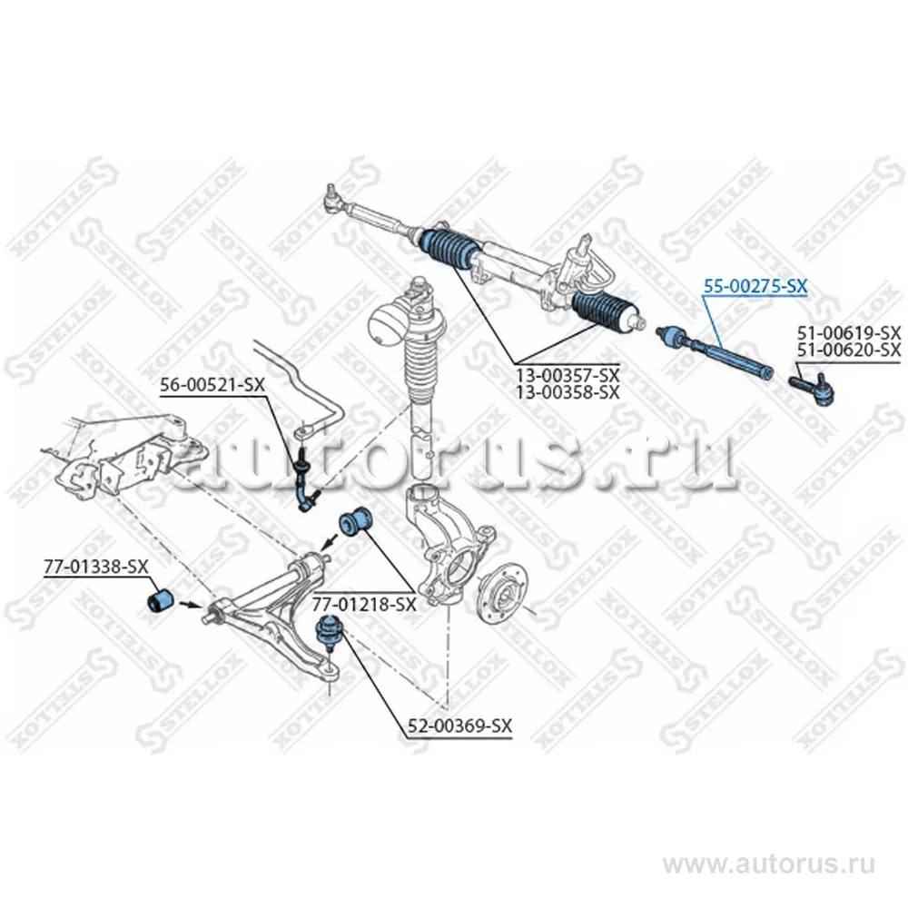 Тяга рул. Citroen BX all 82-94 STELLOX 5500275_SX