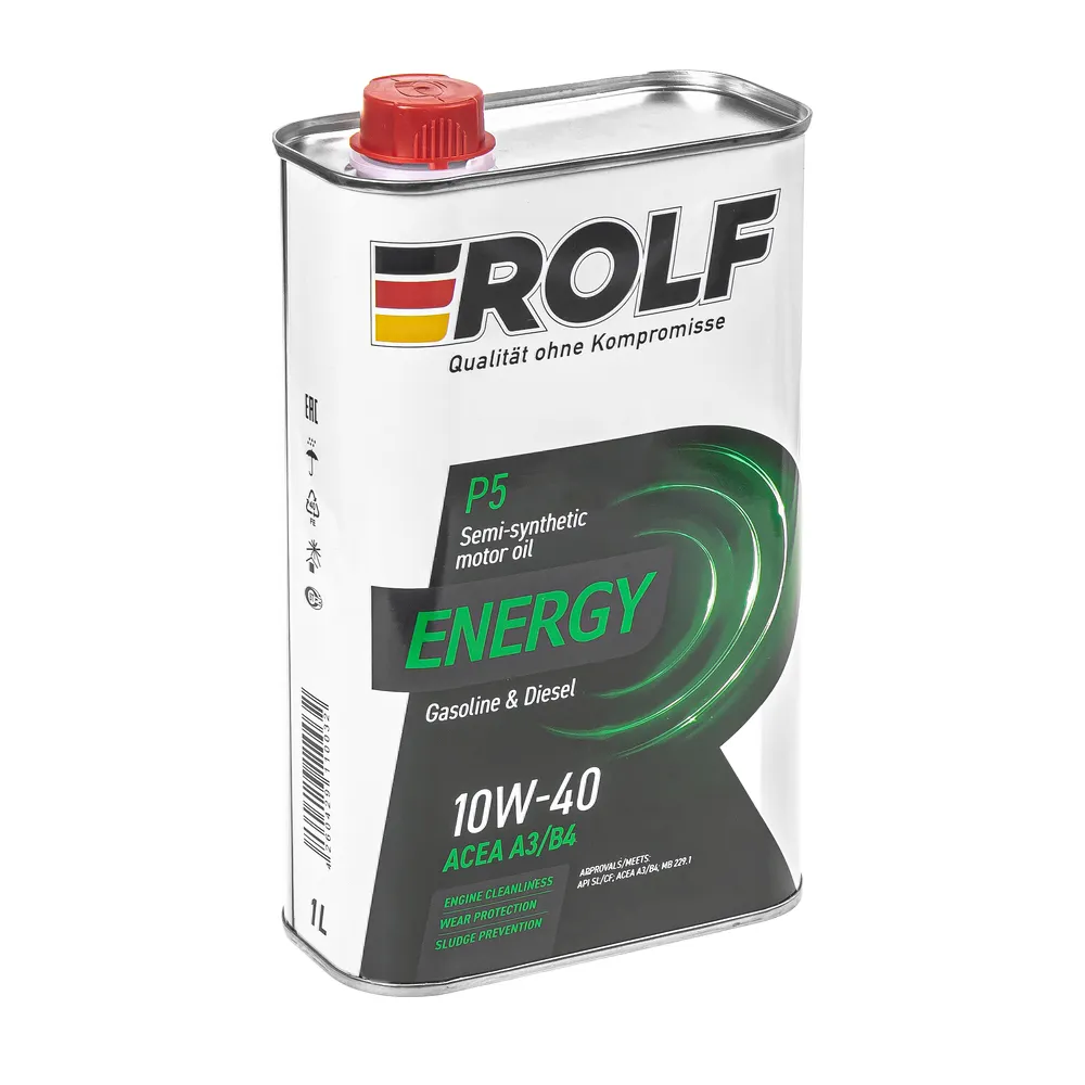 Масло моторное ROLF Energy SAE 10W-40 API SL/CF полусинтетика 1л 322232