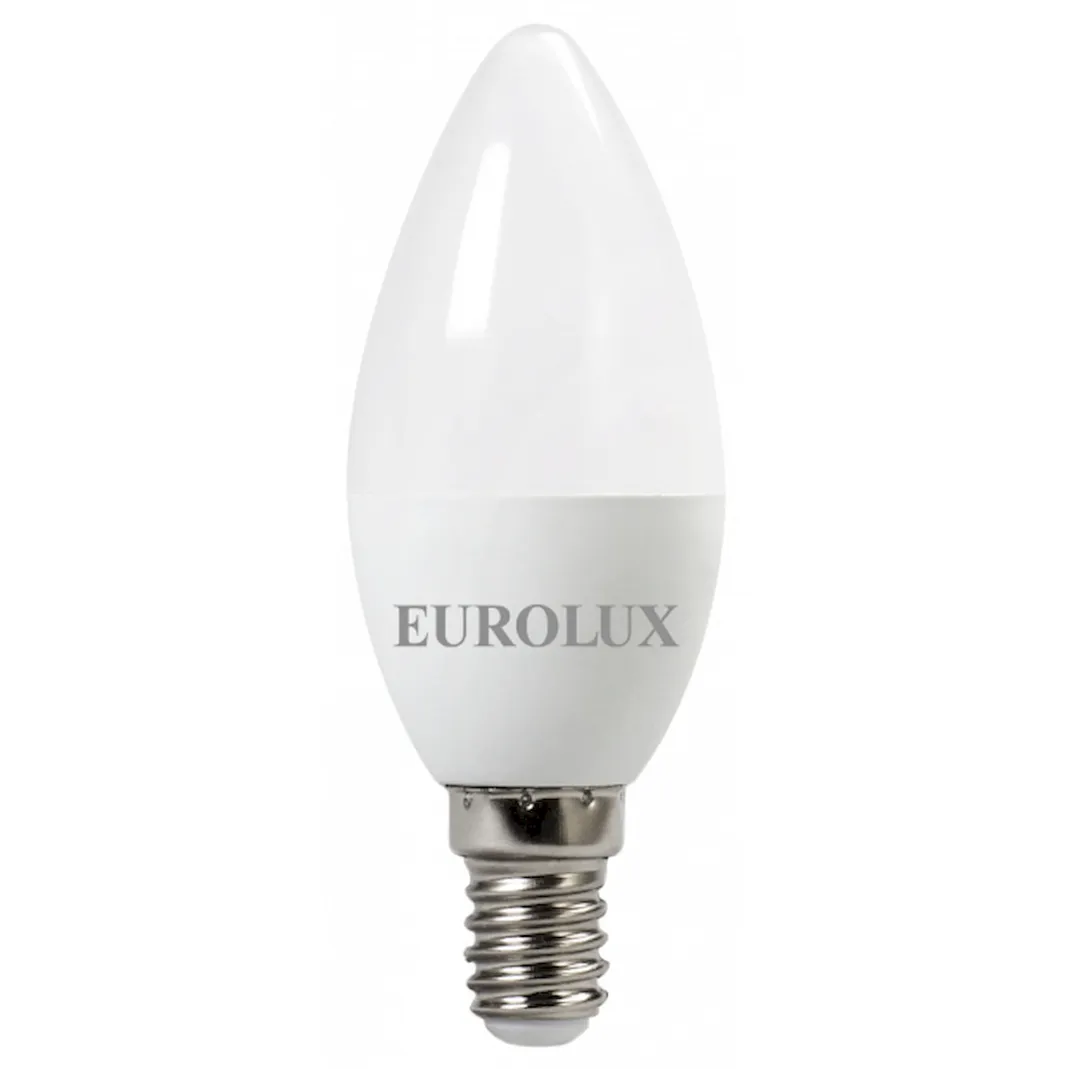 Лампа светодиодная LL-E-C37-6W-230-4K-E14 (свеча, 6Вт, нейтр., Е14) Eurolux 76/2/4