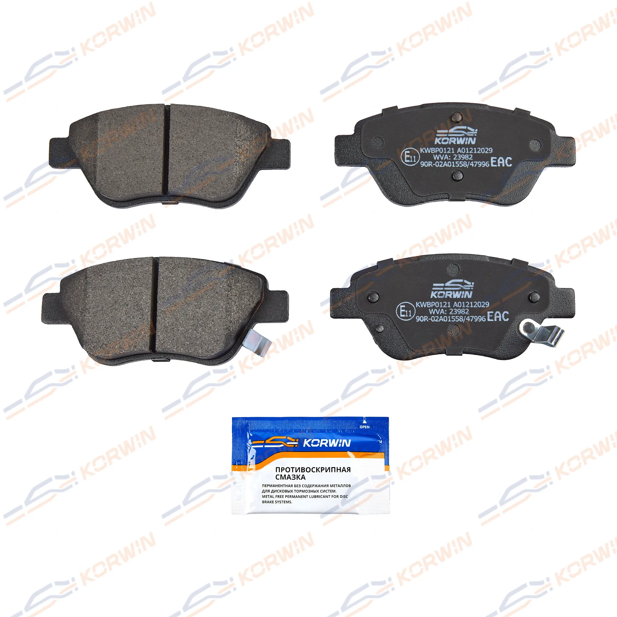 Колодки тормозные перед. Opel Corsa D 06-/Fiat Doblo (119/223) 01- KORWIN KWBP0121