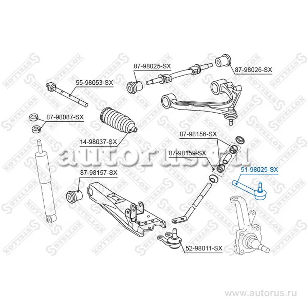 Наконечник рулевой Toyota Hi-Ace KLH1#/ STELLOX 5198025_SX