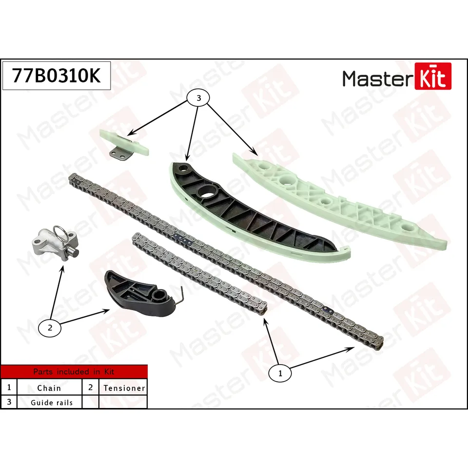 Комплект цепи ГРМ CHANGAN JL478 CS35/CS35Plus MASTERKIT 77B0310K