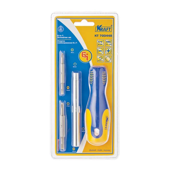 Отвертка комбинированная 6 в 1 KRAFT KT 700448