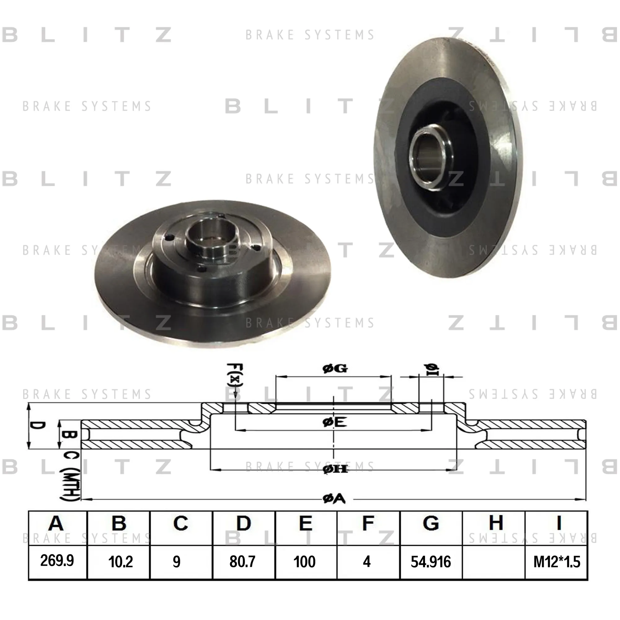 Диск тормозной задний RENAULT MEGANE/SCENIC 03-> BLITZ BS0208