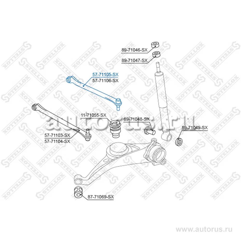 Рычаг задней подвески верхний левый Mazda Tribute all 01> STELLOX 57-71105-SX