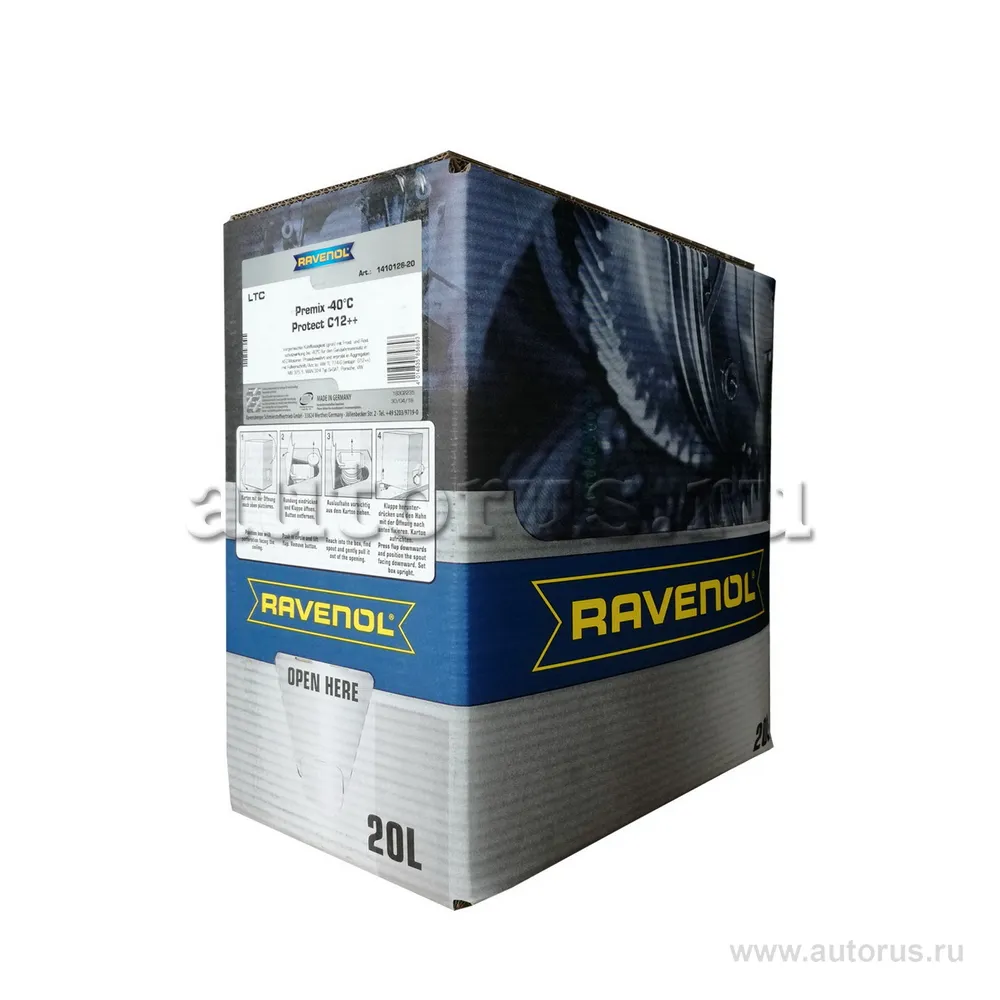 Антифриз готовый к прим. лила RAVENOL LTC Lobrid Technology Coolant Premix -40° C12++ (20л) ecobox 1410126-B20 (4014835858893)