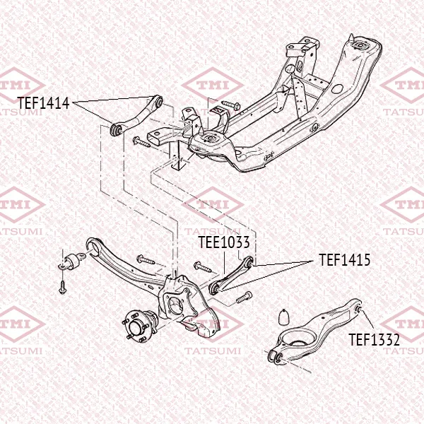 Сайлентблок заднего верхнего поперечного рычага MAZDA 3 03-> TATSUMI TEF1414