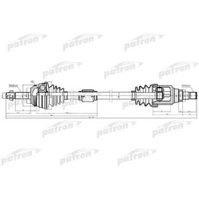 Полуось правая 24x807x59x25 ABS: 40T GEELY MK PATRON PDS0313