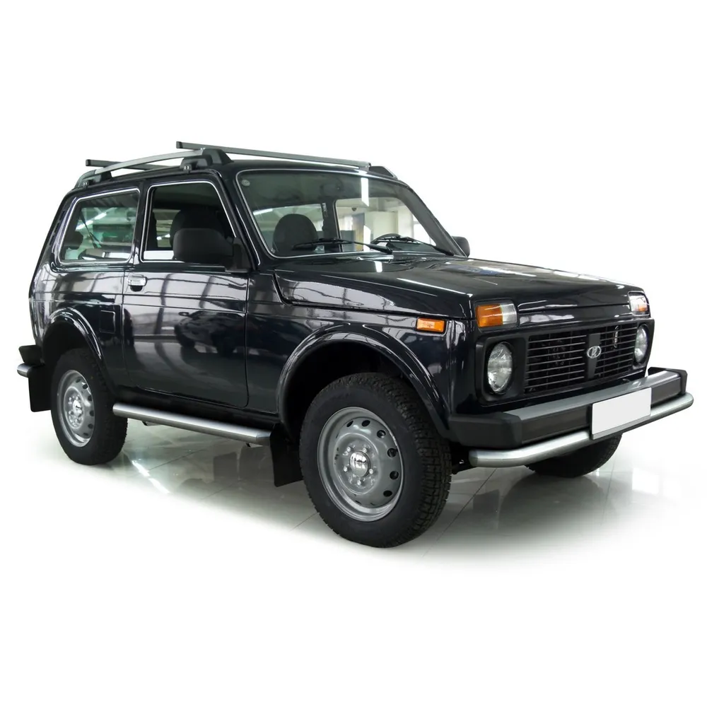 Защита переднего бампера d57 Rival для Lada 4х4 2121 I внедорожник 3-дв. 1995-н.в., нерж. сталь, R.6002.001