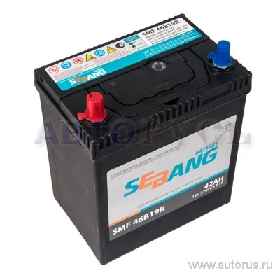 Аккумулятор SEBANG SMF 42 А/ч прямая L+ EN 370A, 187x127x226 SMF 46B19R SMF 46B19R