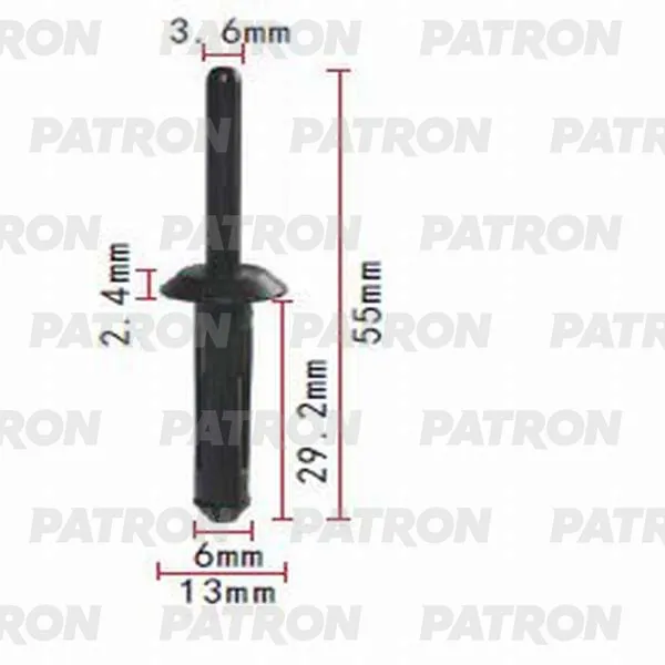 Клипса пластмассовая Chrysler, Ford, GM применяемость: дверь - панель, PATRON P370431