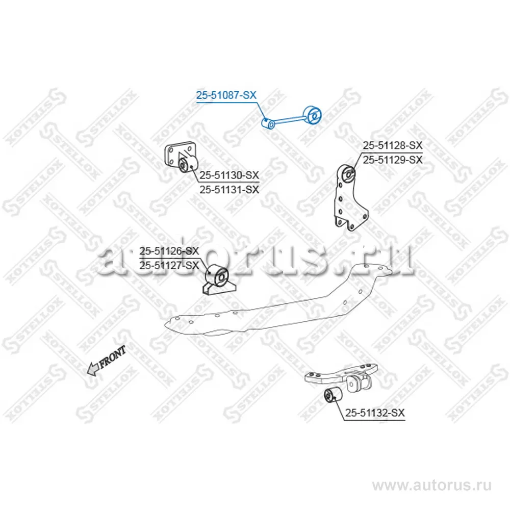 Подушка ДВС зад.п.Hyundai S Coupe 90-95 STELLOX 2551087_SX