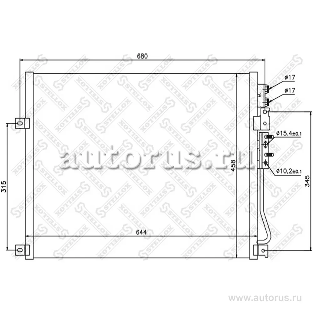 Радиатор кондиционера Jeep Comander, Grand Cherokee 3.7-6.1/3.0CRD STELLOX 10-45576-SX