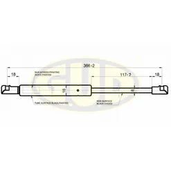 АМОРТИЗАТОР БАГАЖНИКА BMW 3 E46 04/00- 280N L366/117MM GGS020158