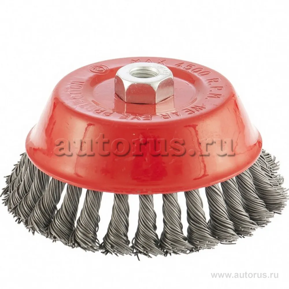 Щетка для УШМ, 150 мм, М14, чашка, крученая проволока 0.8 мм MATRIX 74626