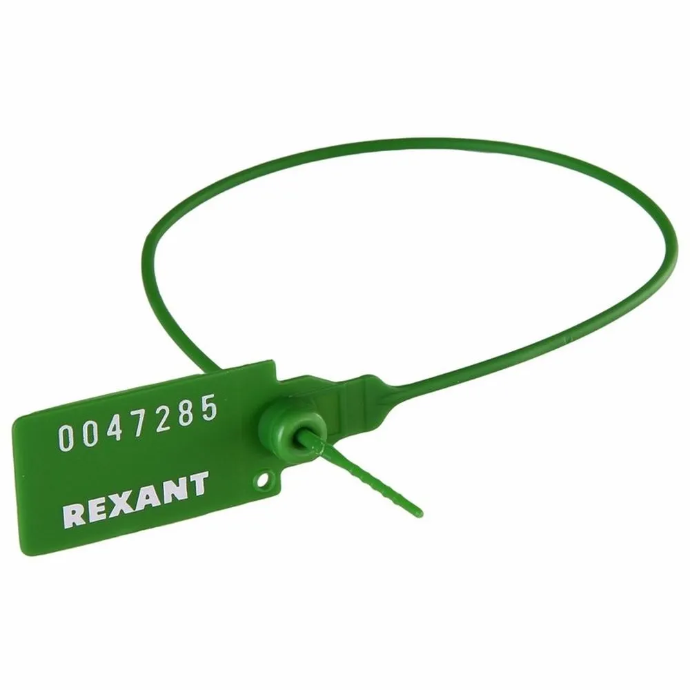 Пломба пластиковая номерная 320мм зеленая REXANT 07-6133