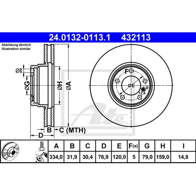 Диск тормозной передний BMW 7 E38