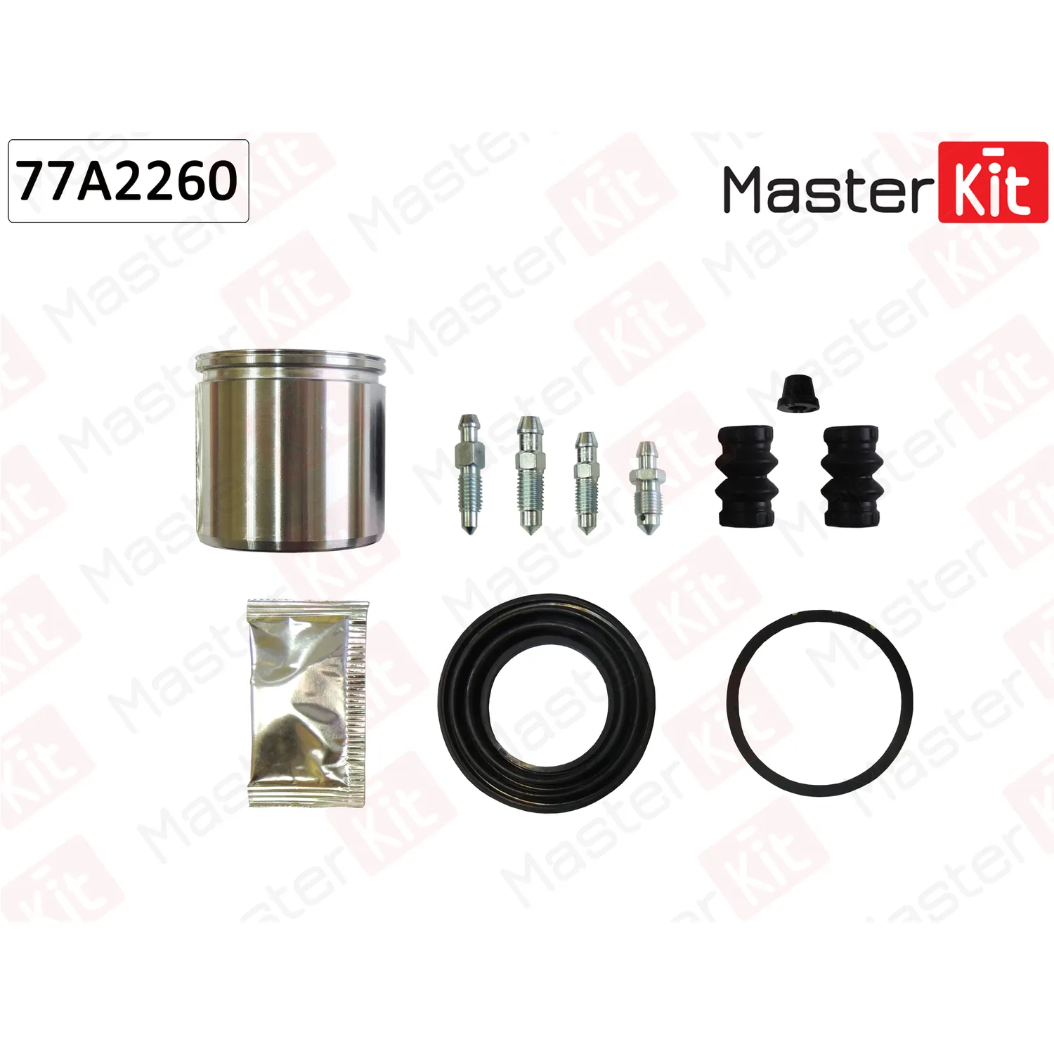 Ремкомплект тормозного суппорта + поршень Peugeot 407 SW (6E_) 2004 -, Suzuki SX4 (EY, GY) 2 MASTERKIT 77A2260