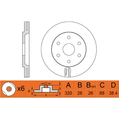 Диск тормозной FIT FR0525V