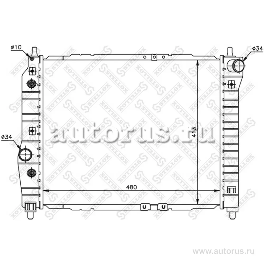 Радиатор системы охлаждения Chevrolet Aveo, Daewoo Kalos 1.2/1.4 0 STELLOX 10-25323-SX